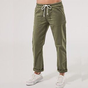 PACT  Organic Twill Roll Up Pant | Shadow Green | Size M